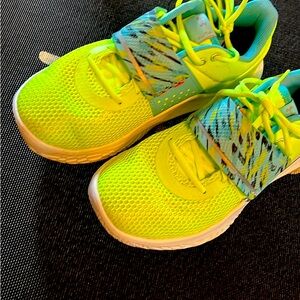 Yellow Under Armour Flow FUTR X basketball shoes, size 8.5 men’s.